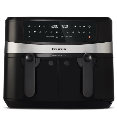 Taurus Air Fry Digital Duo Double 9 L 2200 W Hot air fryer Black Taurus Air Fry Digital Duo Double 9 L 2200 W Hot air fryer Black