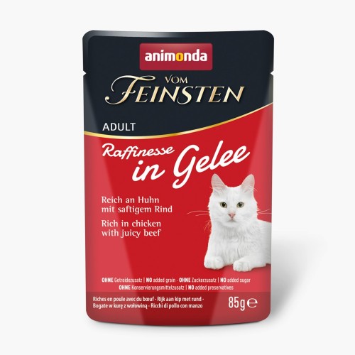 ANIMONDA Vom Feinsten Adult Raffinesse in Jelly rich in Chicken with Beef - wet food for cats - 85g ANIMONDA Vom Feinsten Adult Raffinesse in Jelly rich in Chicken with Beef - wet food for cats - 85g
