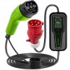 Qoltec Mobile EV Charger with 2-in-1 Type 2 SCHUKO 3.5kW 230V LCD Portable Wallbox 5m