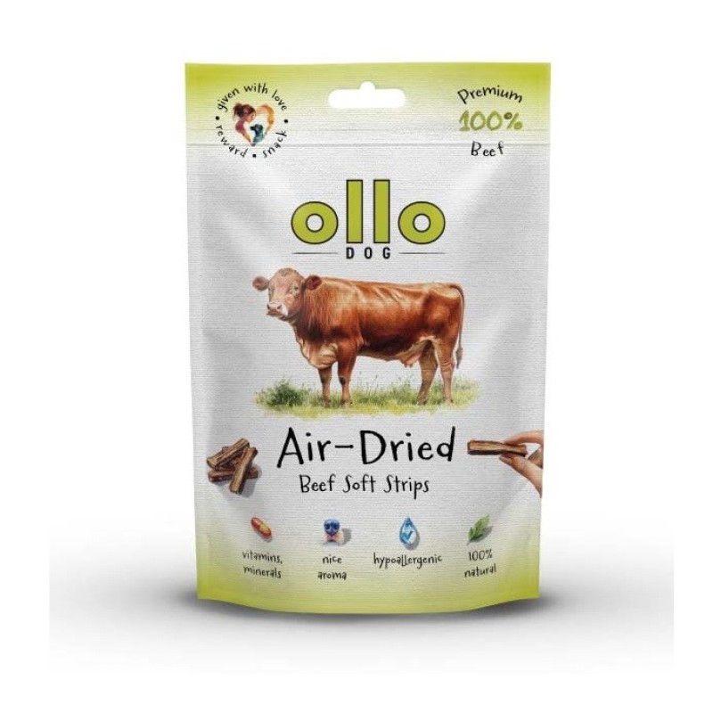 OLLO Air-Dried Beef strips - dog treat - 80g OLLO Air-Dried Beef strips - dog treat - 80g