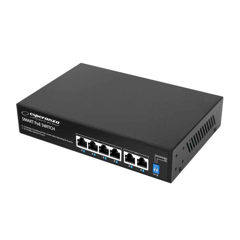 Esperanza ENS105 6-port Poe Switch 10/100 60W Esperanza ENS105 6-port Poe Switch 10/100 60W