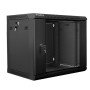 Lanberg 19'' wall-mounted installation cabinet 9U 600x450mm black (glass door)