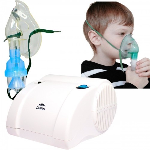Silent piston inhaler with two masks Silent piston inhaler with two masks