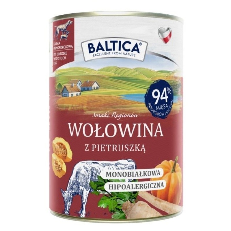 BALTICA Smaki regionów Beef with parsley - wet dog food - 400g BALTICA Smaki regionów Beef with parsley - wet dog food - 400g