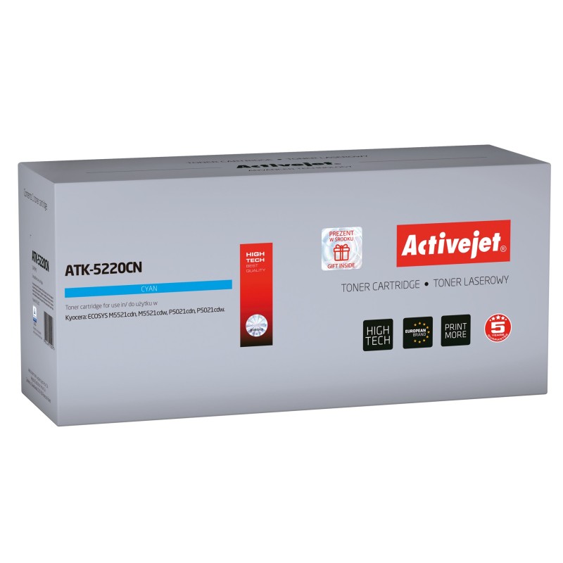 Activejet ATK-5220CN toner for Kyocera printer; Kyocera TK-5220C replacement; Supreme; 1200 pages; cyan