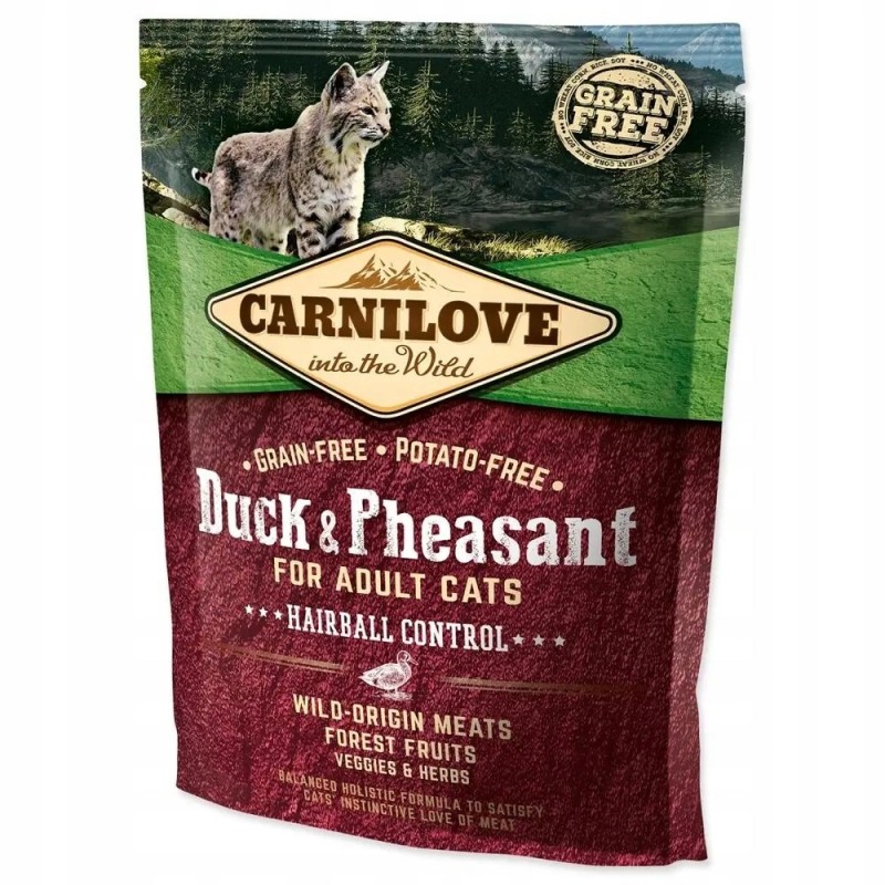 CARNILOVE Cat Hairball Control Duck and Pheasant - dry cat food - 400 g