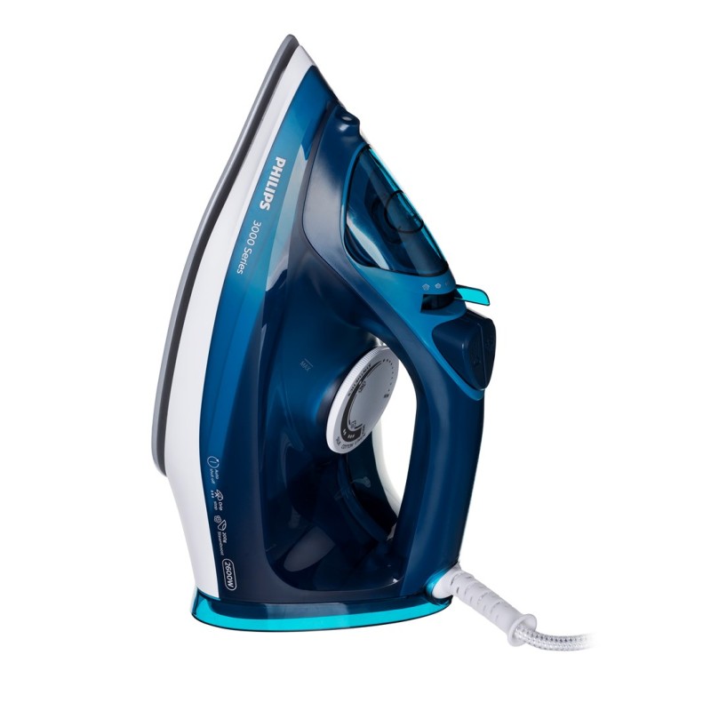 Philips 3000 series DST3040/70 iron Steam iron Ceramic soleplate 2400 W Blue Philips 3000 series DST3040/70 iron Steam iron Ceramic soleplate 2400 W Blue