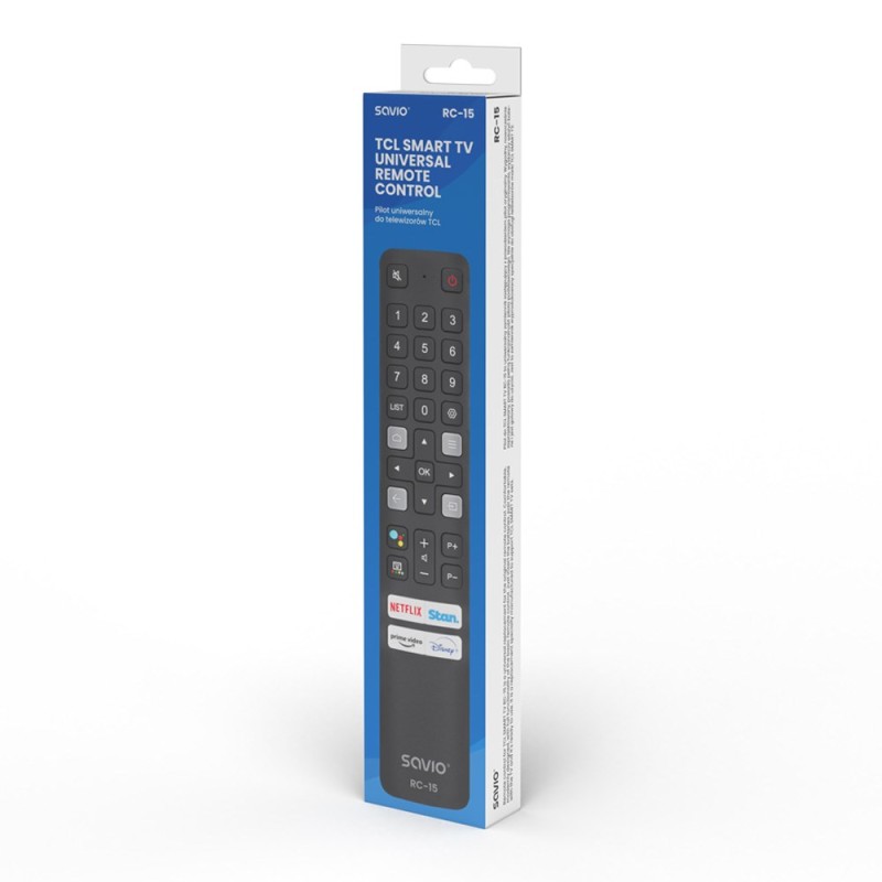 SAVIO RC-15 universal remote control/replacement for TCL , SMART TV SAVIO RC-15 universal remote control/replacement for TCL , SMART TV