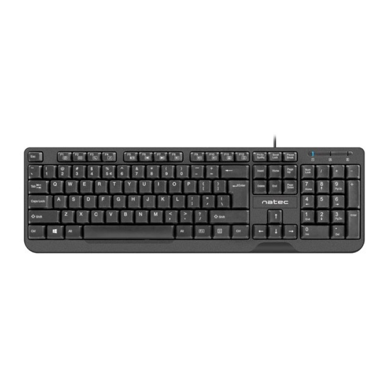 NATEC KEYBOARD TROUT SLIM USB, US LAYOUT, BLACK