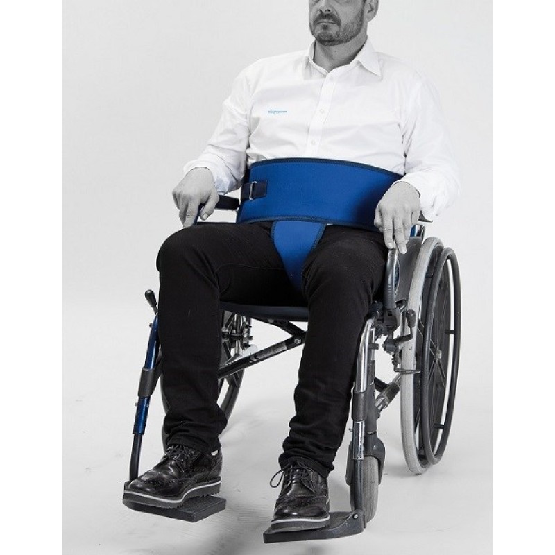 Pelvic stabilising wheelchair strap