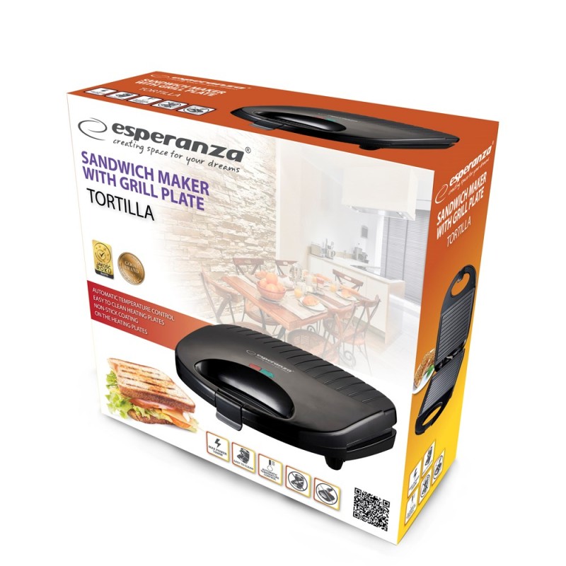Esperanza EKT009 Sandwich toaster 1000W Black Esperanza EKT009 Sandwich toaster 1000W Black