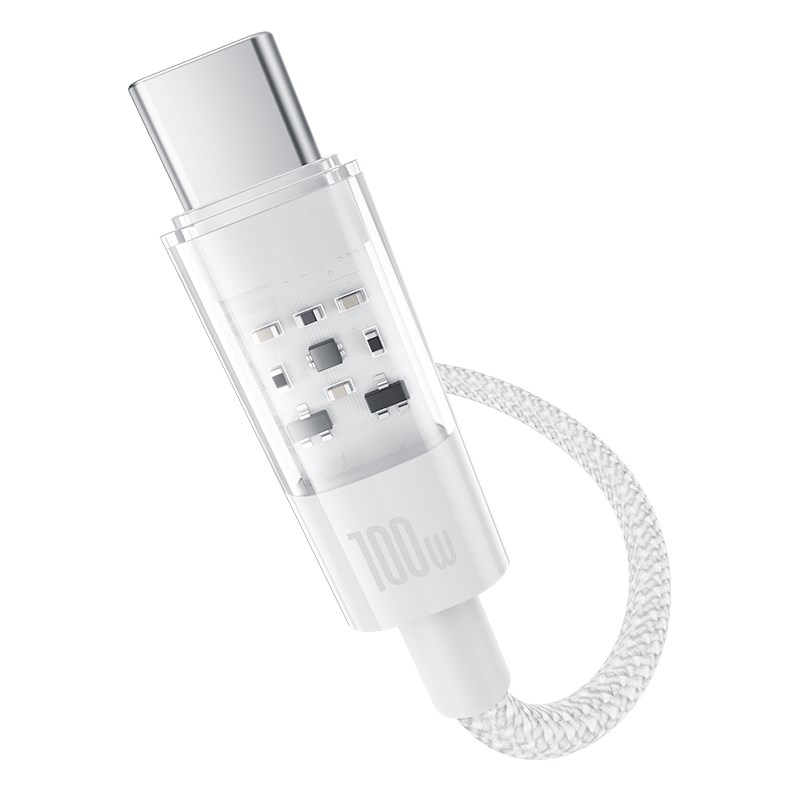 Baseus Gem USB C to USB C fast charging cable 1 m 100 W White Baseus Gem USB C to USB C fast charging cable 1 m 100 W White