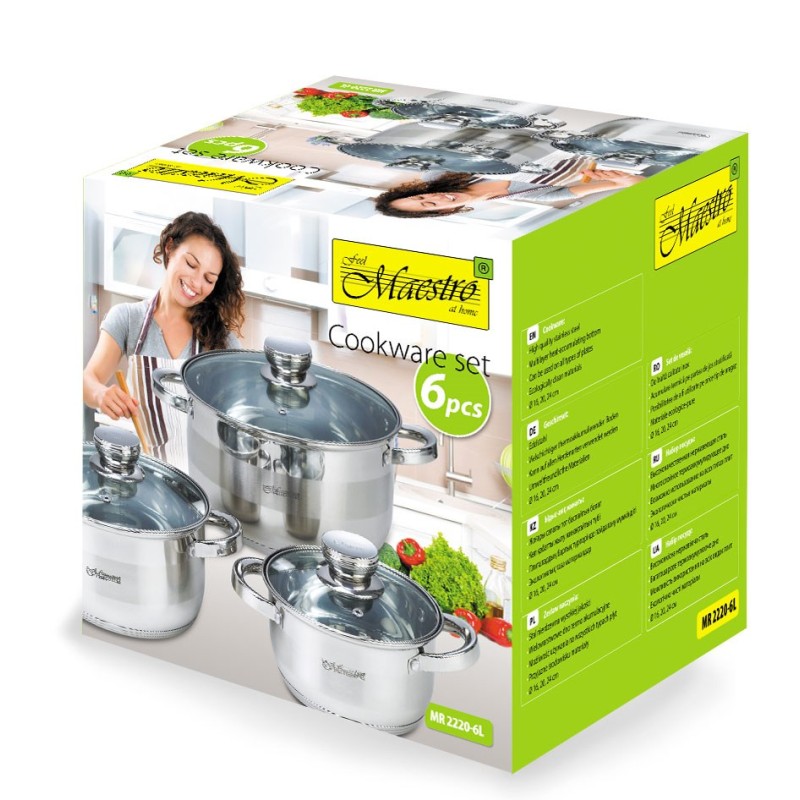 Maestro MR-2220-6L A set of pots of 6 elements Maestro MR-2220-6L A set of pots of 6 elements