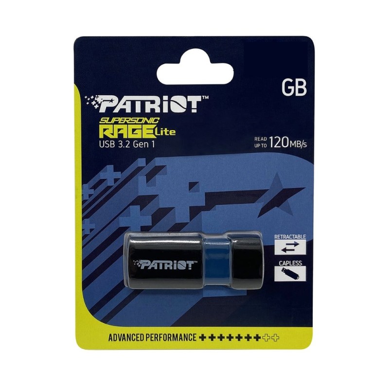 Patriot Memory Supersonic Rage Lite USB flash drive 32 GB USB Type-A 3.2 Gen 1 (3.1 Gen 1) Black, Blue Patriot Memory Supersonic Rage Lite USB flash drive 32 GB USB Type-A 3.2 Gen 1 (3.1 Gen 1) Black, Blue