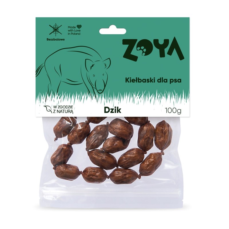 ZOYA Wild boar sausages - dog treat - 7 pcs