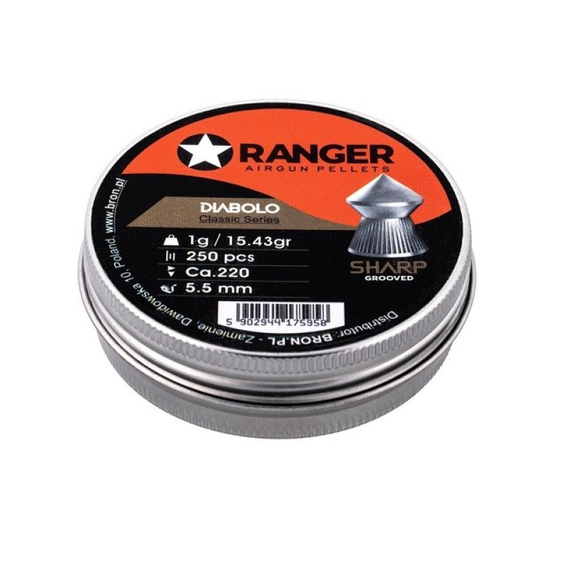 5,5 mm RANGER Diabolo Sharp 250 pcs.