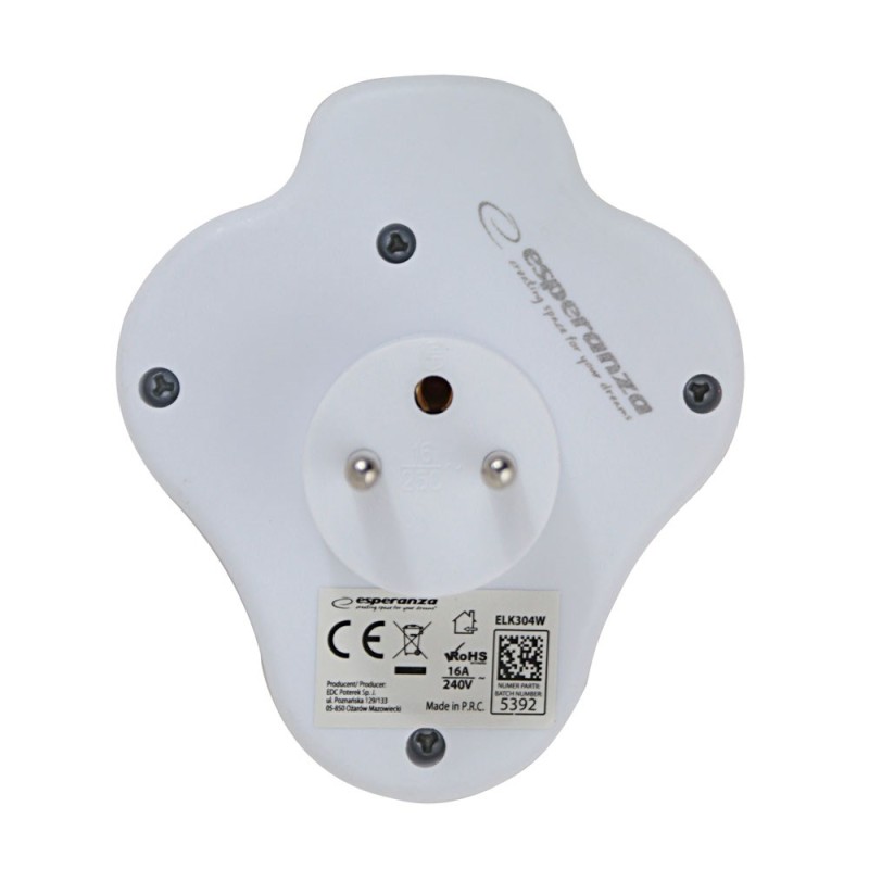 Esperanza ELK304W Electrical Splitter 3 sockets switch White Esperanza ELK304W Electrical Splitter 3 sockets switch White