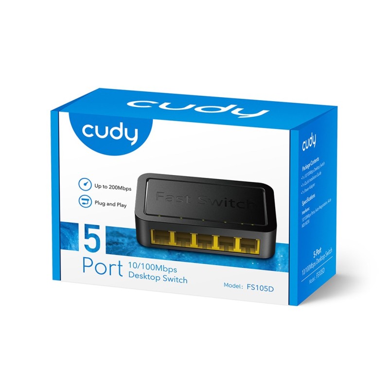 Cudy FS105D network switch Fast Ethernet (10/100) Black Cudy FS105D network switch Fast Ethernet (10/100) Black