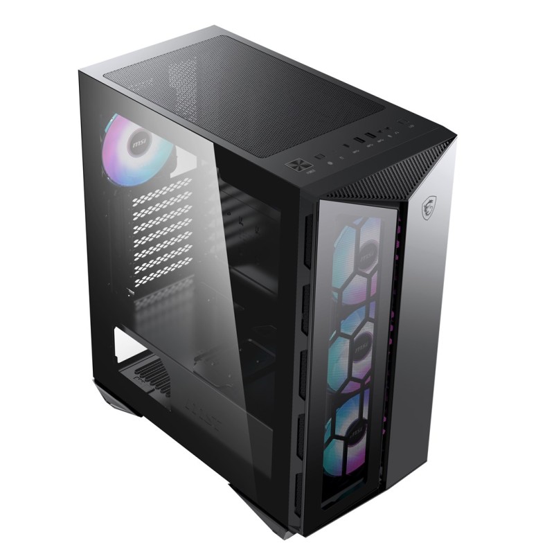 MSI MPG GUNGNIR 110R Mid Tower Gaming Computer Case Black, USB 3.2 Gen2 Type C, 4x 120mm ARGB Fan, Mystic Light Sync, 1 to 6 ARGB Control board, 2x Tempered Glass Panels, ATX, mATX, mini-ITX MSI MPG GUNGNIR 110R Mid Tower Gaming Computer Case Black, USB 3.2 Gen2 Type C, 4x 120mm ARGB Fan, Mystic Light Sync, 1 to 6 ARGB Control board, 2x Tempered Glass Panels, ATX, mATX, mini-ITX
