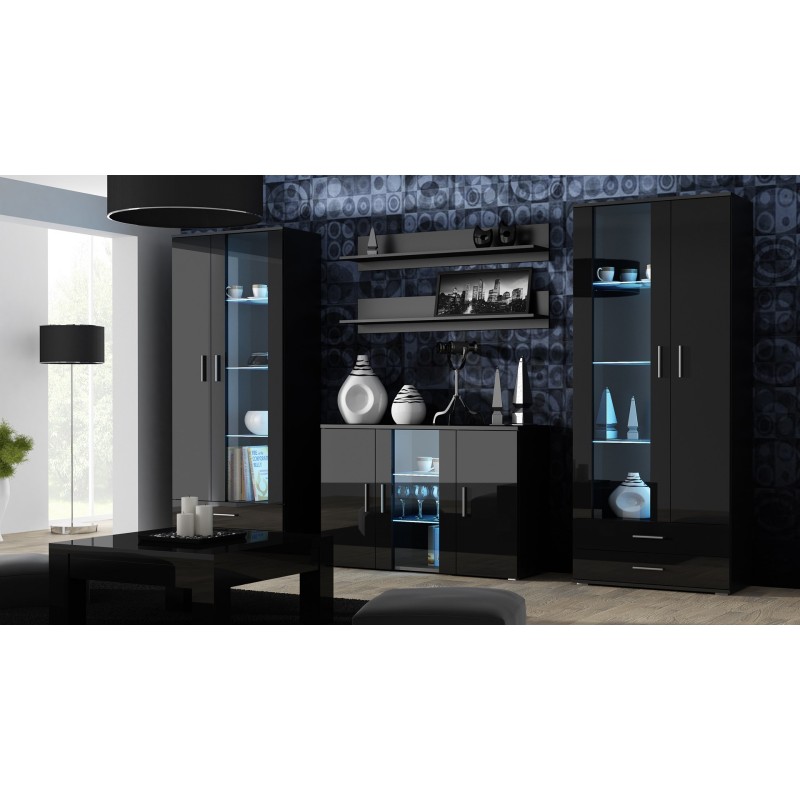 Cama sideboard 120 cm SOHO S7 black/black gloss Cama sideboard 120 cm SOHO S7 black/black gloss