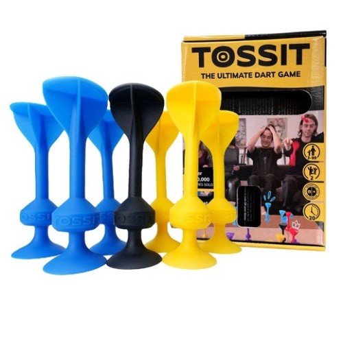 Dart game with silicone suction cups TOSSIT Starter Set – blue and yellow Dart game with silicone suction cups TOSSIT Starter Set – blue and yellow