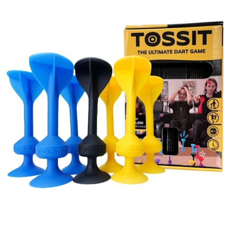 Dart game with silicone suction cups TOSSIT Starter Set – blue and yellow