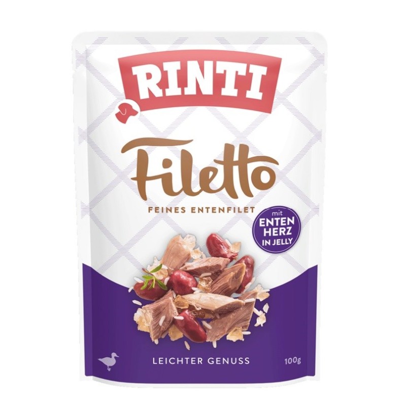 RINTI Filetto Chicken fillet with duck hearts- wet dog food - 100g RINTI Filetto Chicken fillet with duck hearts- wet dog food - 100g