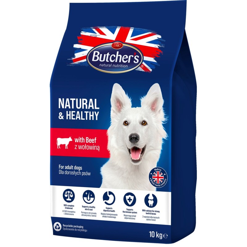 BUTCHER'S Natural&Healthy with beef - dry dog food - 10 kg