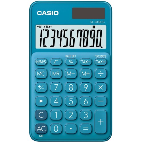CASIO CALCULATOR POCKET SL-310UC-BU BLUE, 10 DIGITAL DISPLAY CASIO CALCULATOR POCKET SL-310UC-BU BLUE, 10 DIGITAL DISPLAY