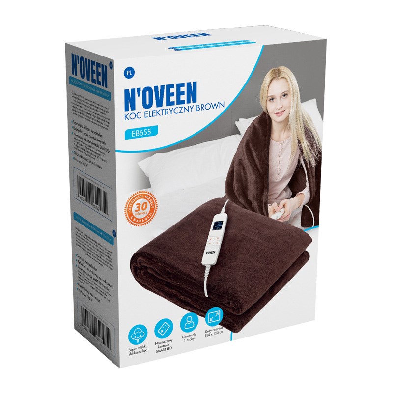 NOVEEN ELECTRIC BLANKET EB655 BROWN SUPER SOFT 180X130CM NOVEEN ELECTRIC BLANKET EB655 BROWN SUPER SOFT 180X130CM