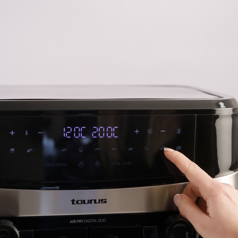 Taurus Air Fry Digital Duo Double 9 L 2200 W Hot air fryer Black Taurus Air Fry Digital Duo Double 9 L 2200 W Hot air fryer Black