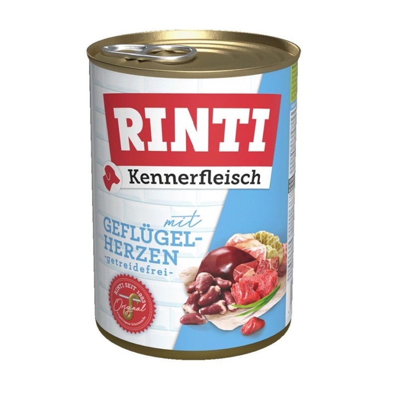 RINTI Kennerfleisch Poultry hearts - wet dog food - 400g
