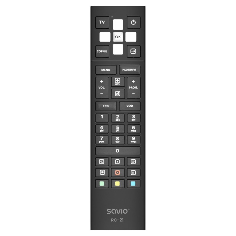 Savio RC-21 remote control IR Wireless TV set-top box Press buttons