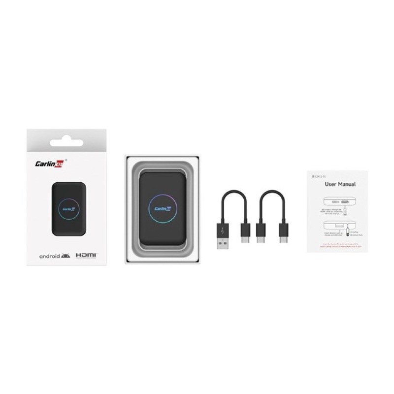 Carlinkit Adapter Wireless Lite S HDMI 4GB+32GB Android Auto/Carplay for Car Stereos Black