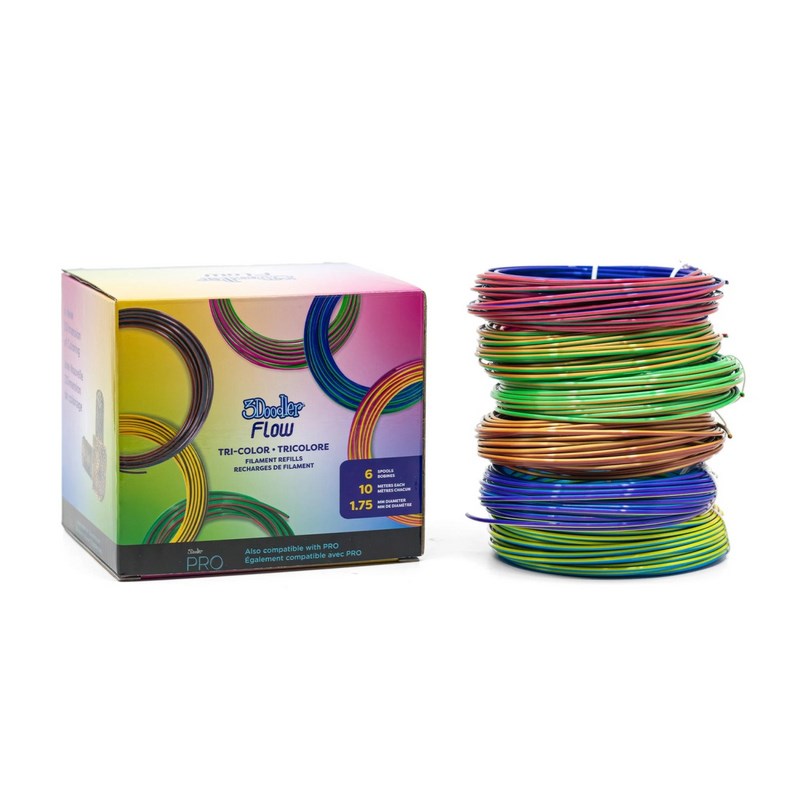 3Doodler FLOW-TRIFILLS 3D printing material Polylactic acid (PLA) Black, Blue, Copper, Gold, Green, Purple, Red 260 g 3Doodler FLOW-TRIFILLS 3D printing material Polylactic acid (PLA) Black, Blue, Copper, Gold, Green, Purple, Red 260 g