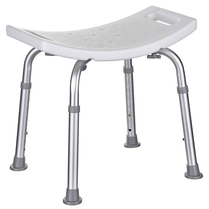 Rectangular shower stool with height adjustment