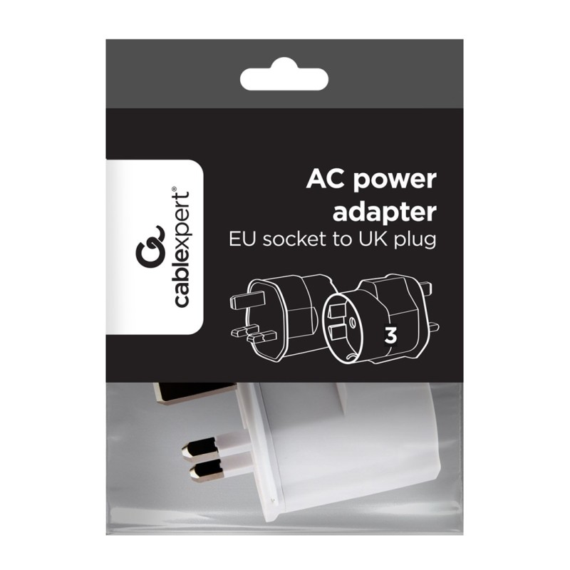 Gembird A-AC-EUFUKM-01 AC power adapter, EU Schuko socket to UK plug, 13 A Gembird A-AC-EUFUKM-01 AC power adapter, EU Schuko socket to UK plug, 13 A