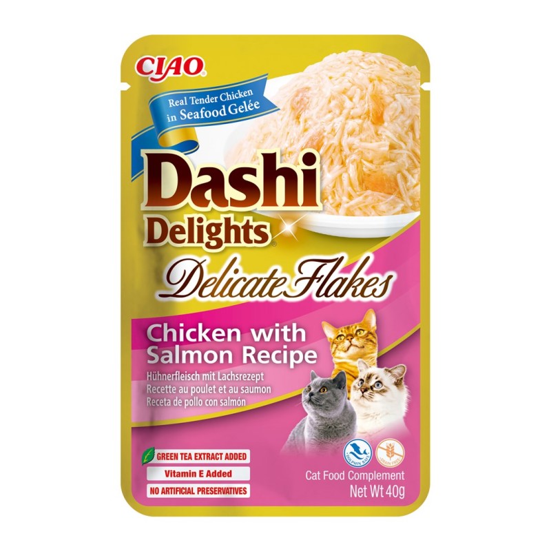 INABA CAT Dashi Delights Delicate Flakes Chicken with Salmon - cat treat - 40g