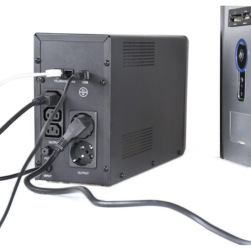 Gembird EG-UPS-035 uninterruptible power supply (UPS) Line-Interactive 2 kVA 1200 W 5 AC outlet(s) Gembird EG-UPS-035 uninterruptible power supply (UPS) Line-Interactive 2 kVA 1200 W 5 AC outlet(s)