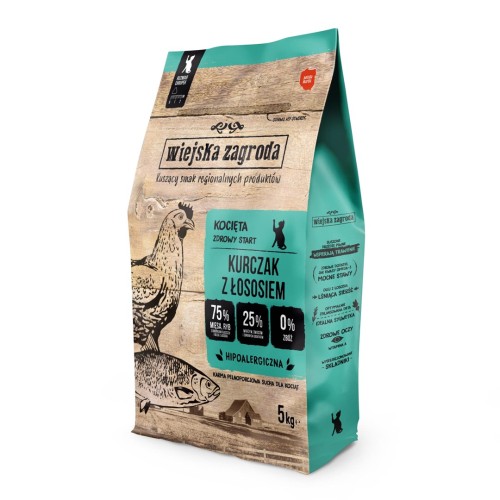 WIEJSKA ZAGRODA Kittens Chicken with salmon - dry cat food - 5kg WIEJSKA ZAGRODA Kittens Chicken with salmon - dry cat food - 5kg