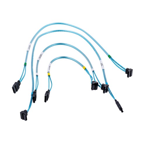 Supermicro 4 x Round SATA cable 0.56 m Black, Blue, White