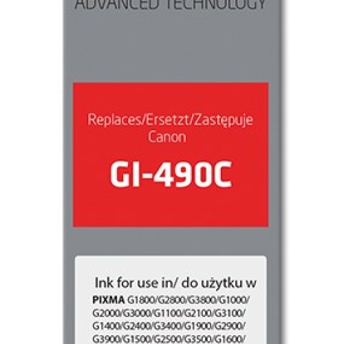 Activejet AC-G490C Ink cartridge (replacement for Canon GI-490C; Supreme; 70 ml; 7000 pages, cyan)