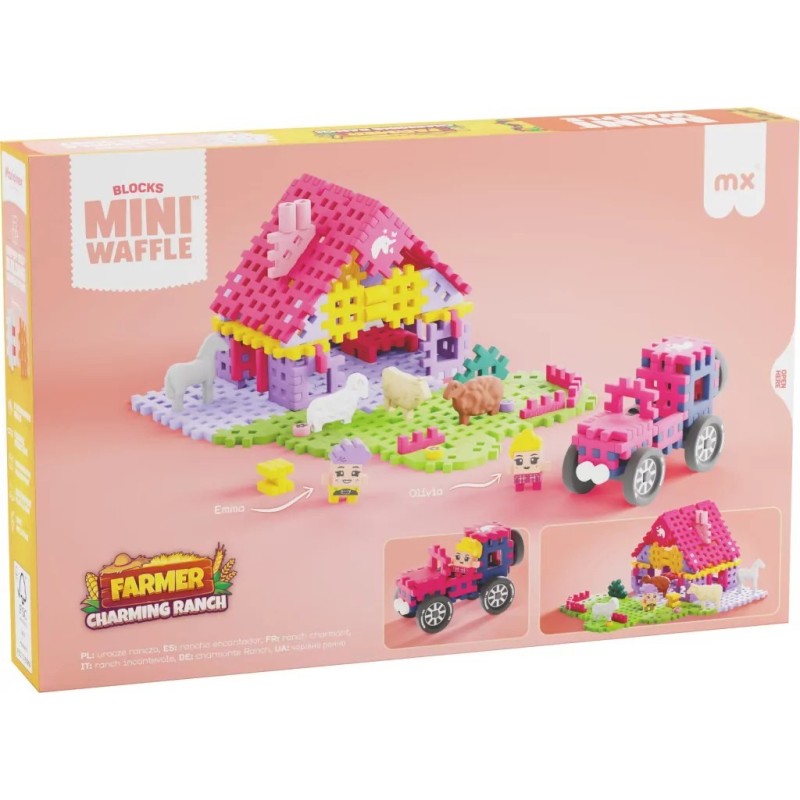 MARIOINEX Mini Waffle Farmer Building Blocks Charming ranch, 112 pieces