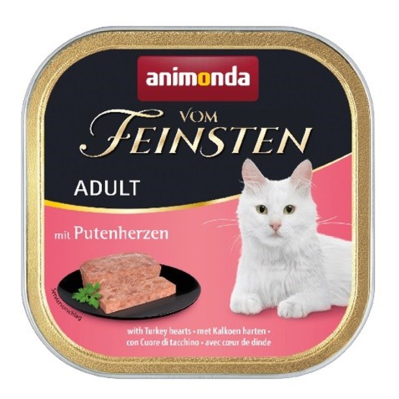 ANIMONDA Vom Feinsten Adult Turkey hearts - wet cat food - 100g