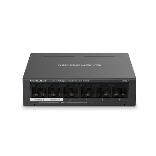 Mercusys 6-Port 10/100Mbps Desktop Switch with 4-Port PoE+ Mercusys 6-Port 10/100Mbps Desktop Switch with 4-Port PoE+