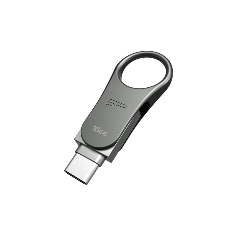 Silicon Power Mobile C80 USB flash drive 16 GB USB Type-A / USB Type-C 3.0 (3.1 Gen 1) Titanium Silicon Power Mobile C80 USB flash drive 16 GB USB Type-A / USB Type-C 3.0 (3.1 Gen 1) Titanium
