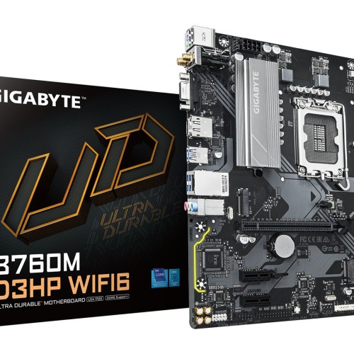 GIGABYTE B760M D3HP WIFI6 Motherboard - Supports Intel Core 14th Gen CPUs, 4+1+1 Phases Digital VRM, up to 5600MHz DDR5, 2xPCIe 4.0 M.2, Wi-Fi 6, GbE LAN, USB 3.2 Gen1