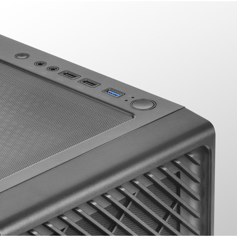 Mars Gaming MC-F Black, ATX Gaming Semitower, Full Tempered Glass Window, Metal-Mesh Front, 4x 120mm ARGB Fans