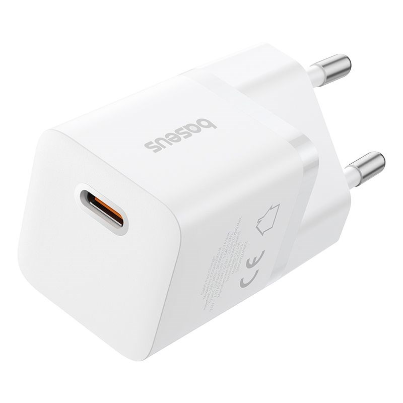 Baseus P10110909213-01 USB-C GaN5 mini 25W mains charger White Baseus P10110909213-01 USB-C GaN5 mini 25W mains charger White