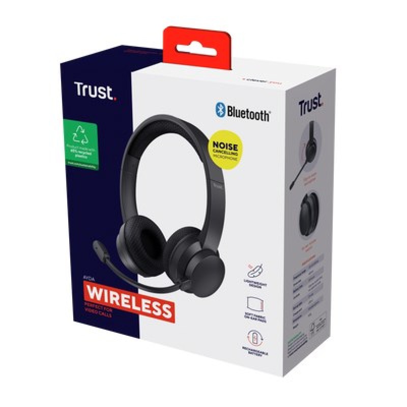 Trust Ayda Headset Wired & Wireless Head-band Calls/Music USB Type-C Bluetooth Black Trust Ayda Headset Wired & Wireless Head-band Calls/Music USB Type-C Bluetooth Black